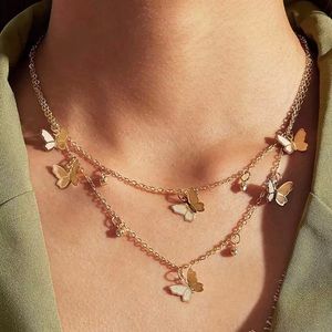 Layered Aesthetic Butterfly Necklace